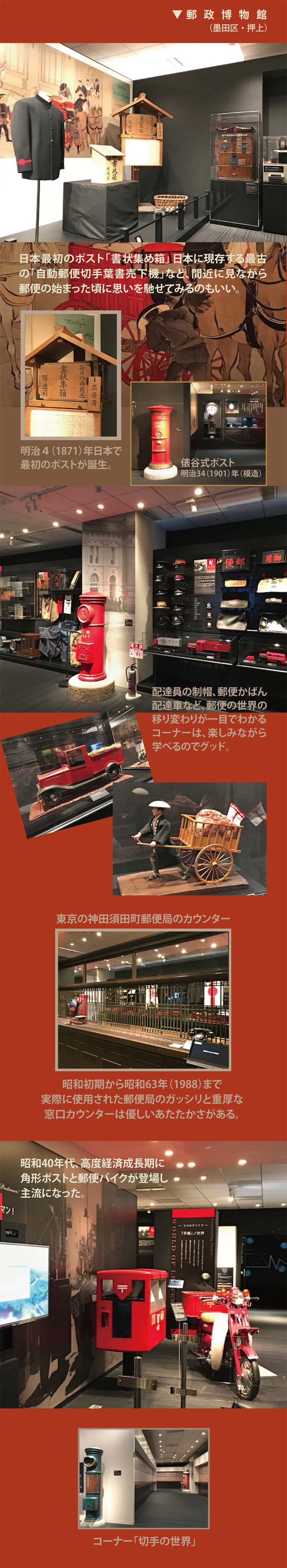 入館料が安い郵政博物館の展示室内