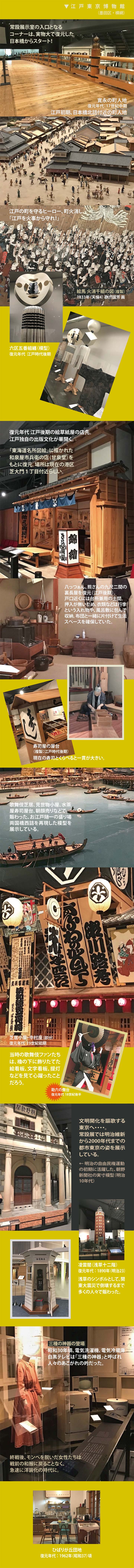 模型で江戸、東京の生活を再現した江戸東京博物館の展示室